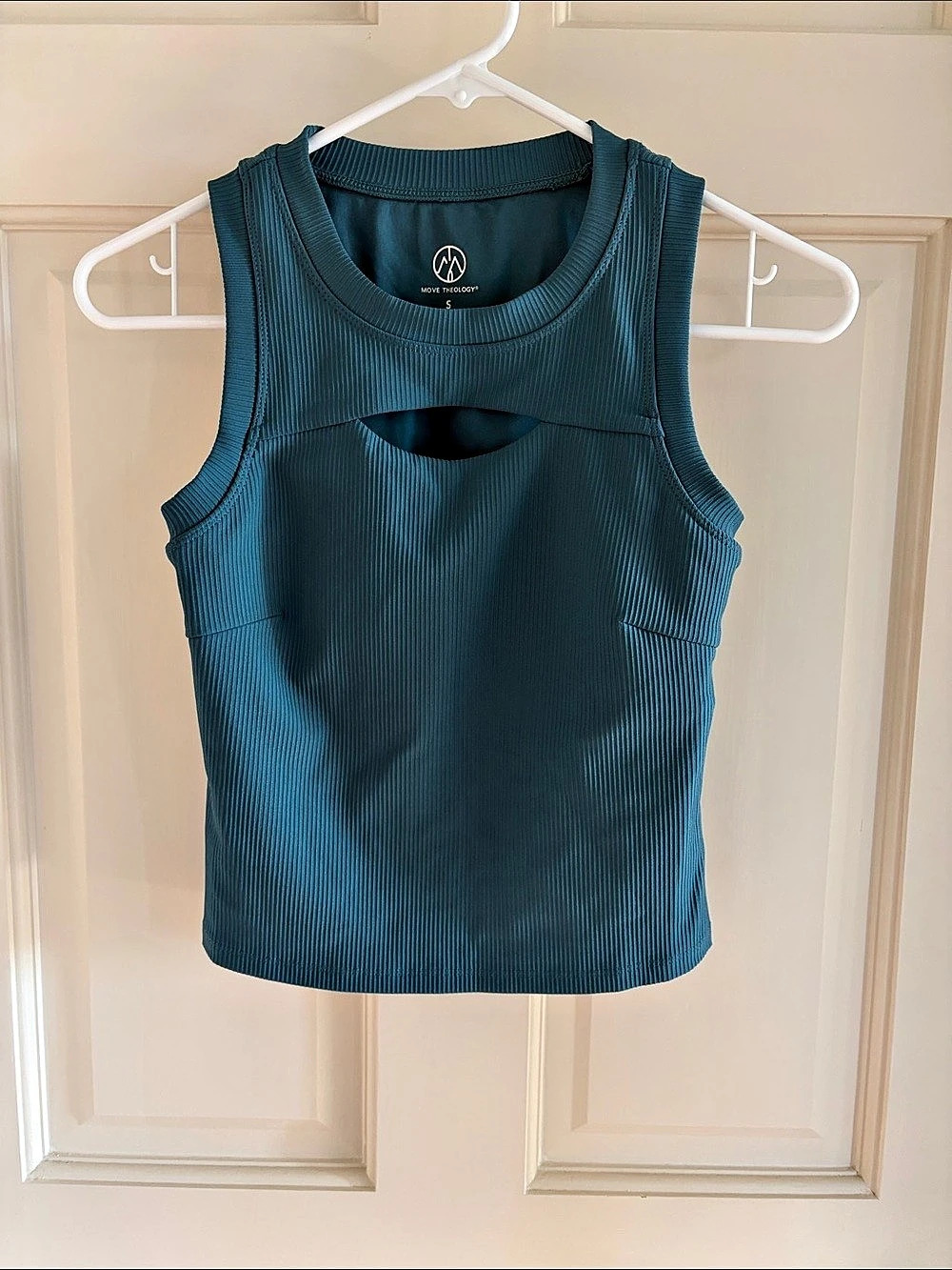 Move Theology Ribbed Cutout Tank Top in Blue Size Small Like New